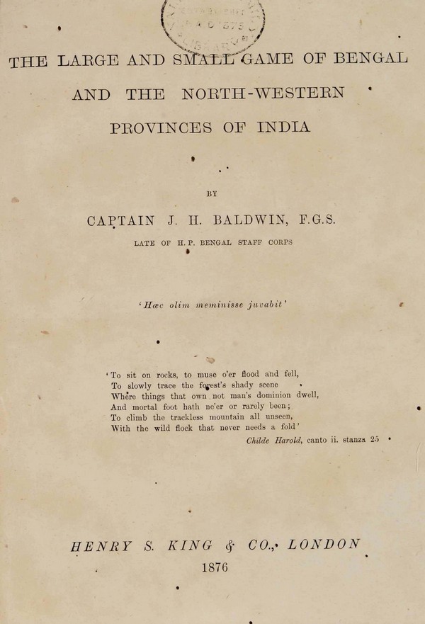 Large and small game of Bengal and the North-Western Provinces of India