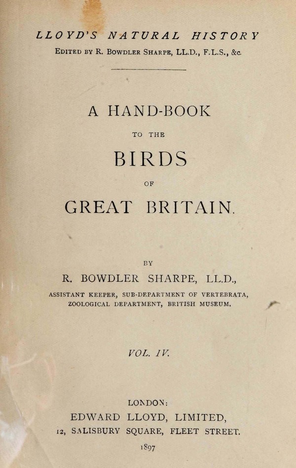 Handbook to the Birds of Great Britain-IV