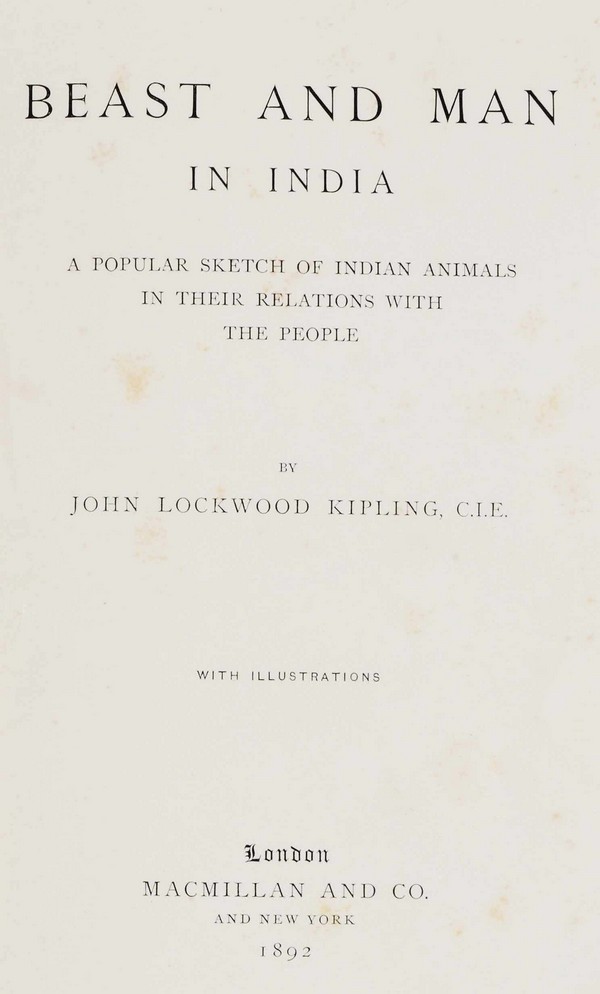 Beast and Man in India : A Popular Sketch of Indian Animals in their relations with the People