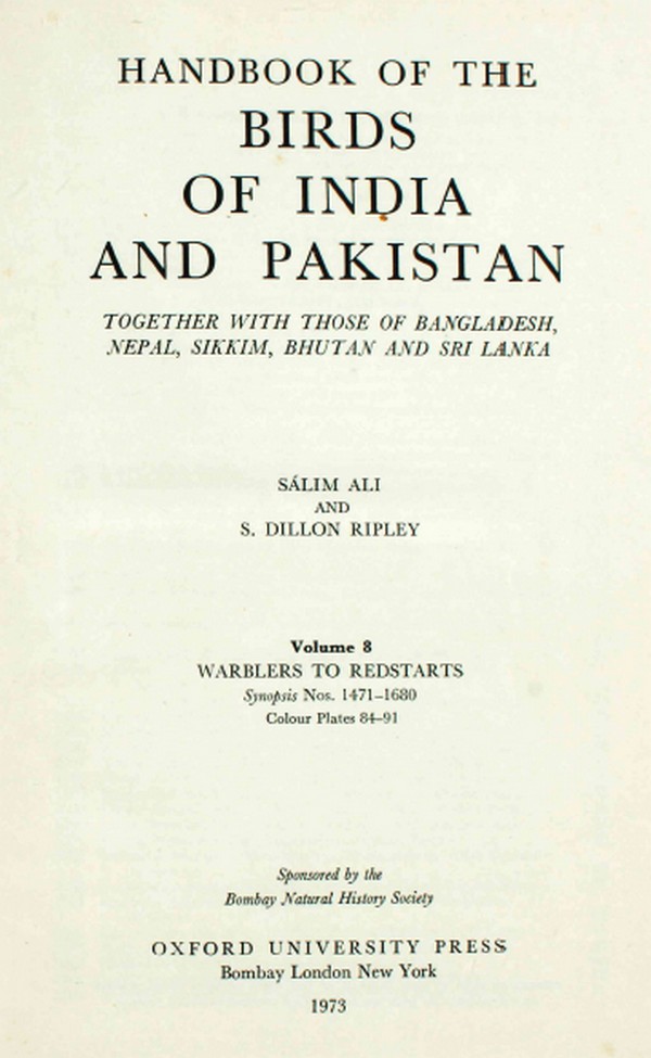 Handbook of the Birds of India and Pakistan . Vol .VIII #