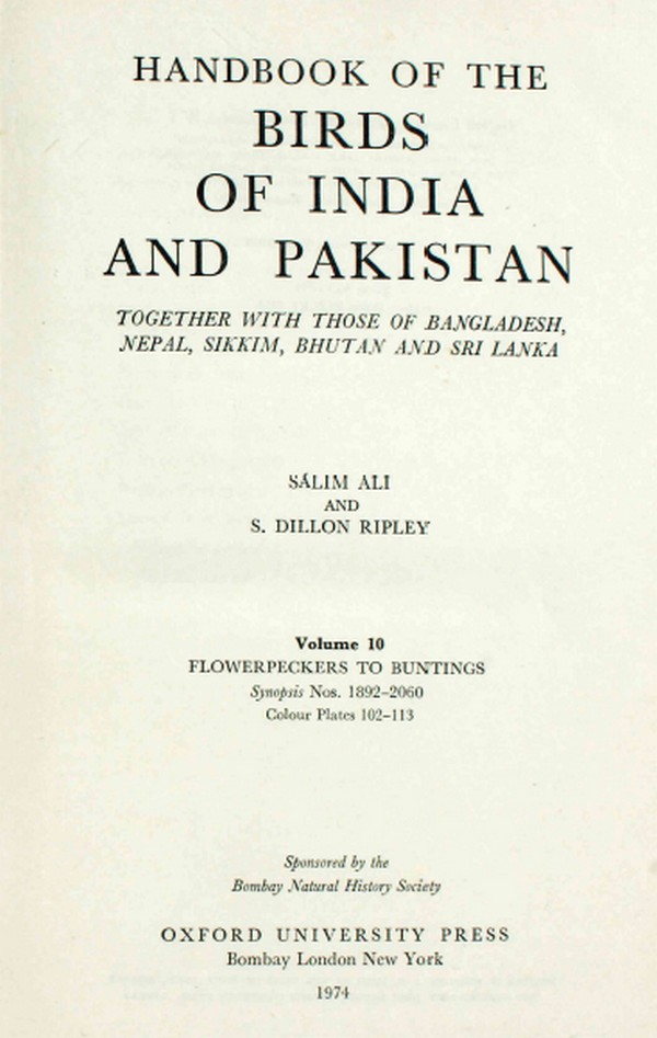 Handbook of the Birds of India and Pakistan. Vol.X #