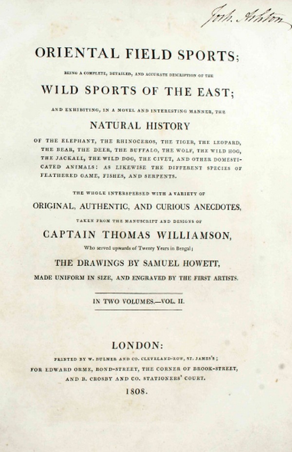 Oriental Field Sports; Wild Sports of the East #