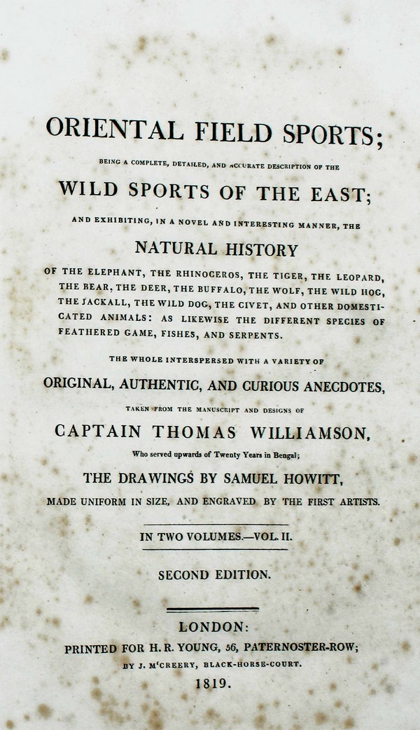 Oriental Field Sports; Wild Sports of the East. 2nd Ed. Vol II. #