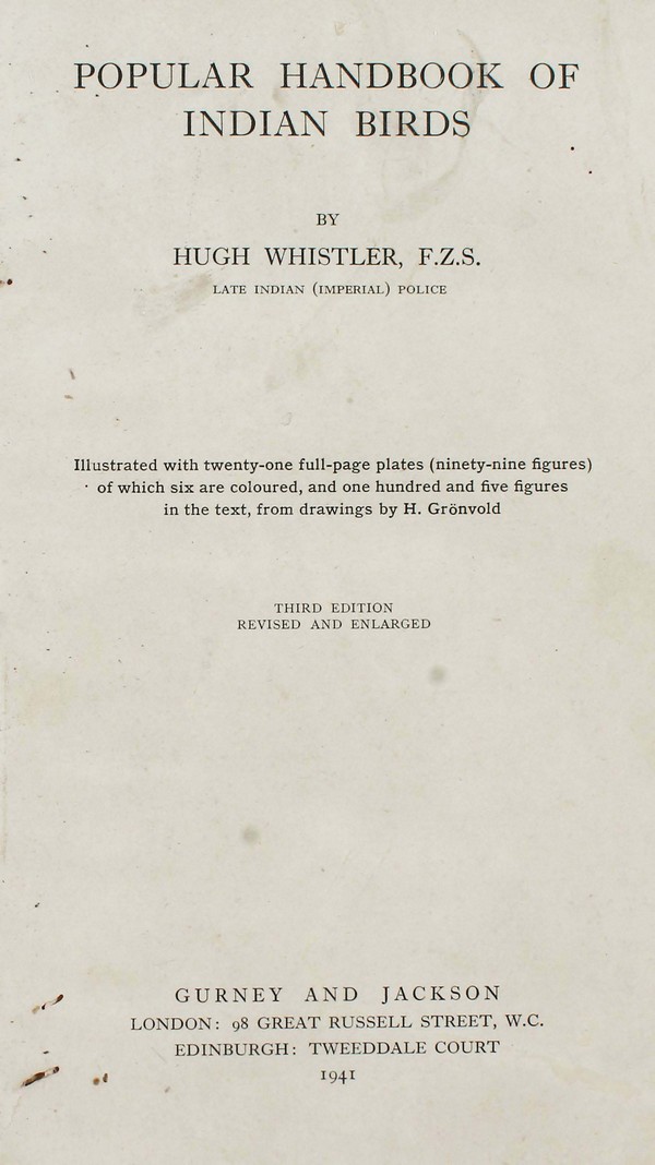 Popular handbook of Indian Birds #