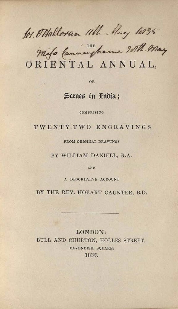 The Oriental annual, or, Scenes in India : comprising twenty-two engravings from original drawings