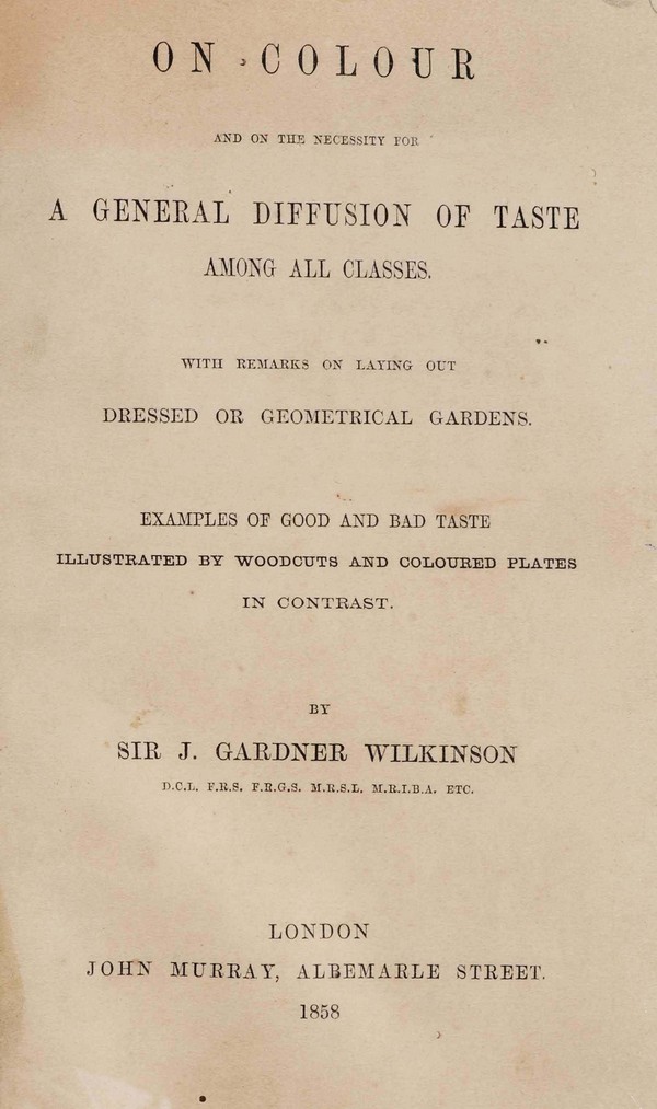 On colour and on the necessity for a general diffusion of taste among all classes