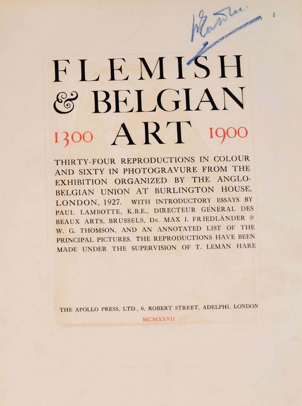 Flemish & Belgian 1300 Art 1900