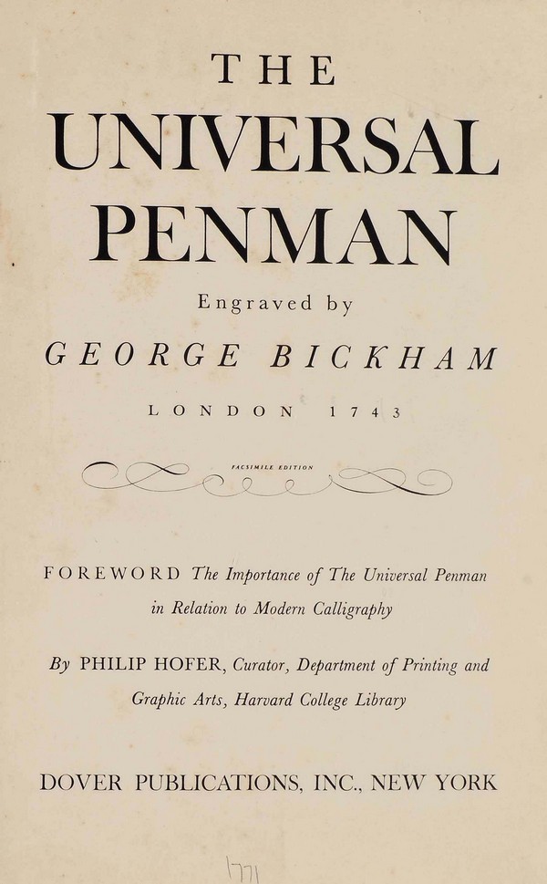 The Universal Penman: relation to Modern Calligraphy