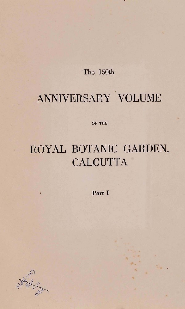 150 Annual Volumr of Royal Botonical Garden, Calcutta