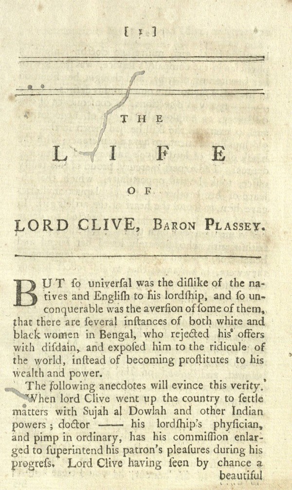 The life of Robert Lord Clive, Baron Plassey …With anecdotes of his private life, and the particular circumstances of his death. Also a narrative of all the last transactions in India.Vol. 2