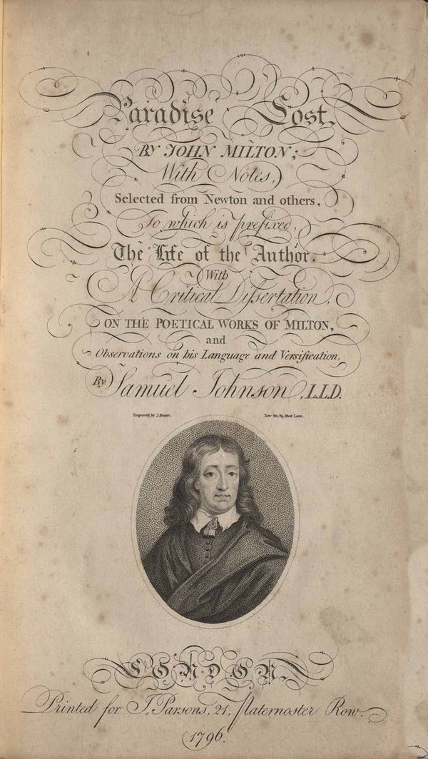 Paradise lost : by John Milton ; with notes, selected from Newton and others, to which is prefixed, the life of the author. With a critical dissertation, on the poetical works of Milton. Vol. 1