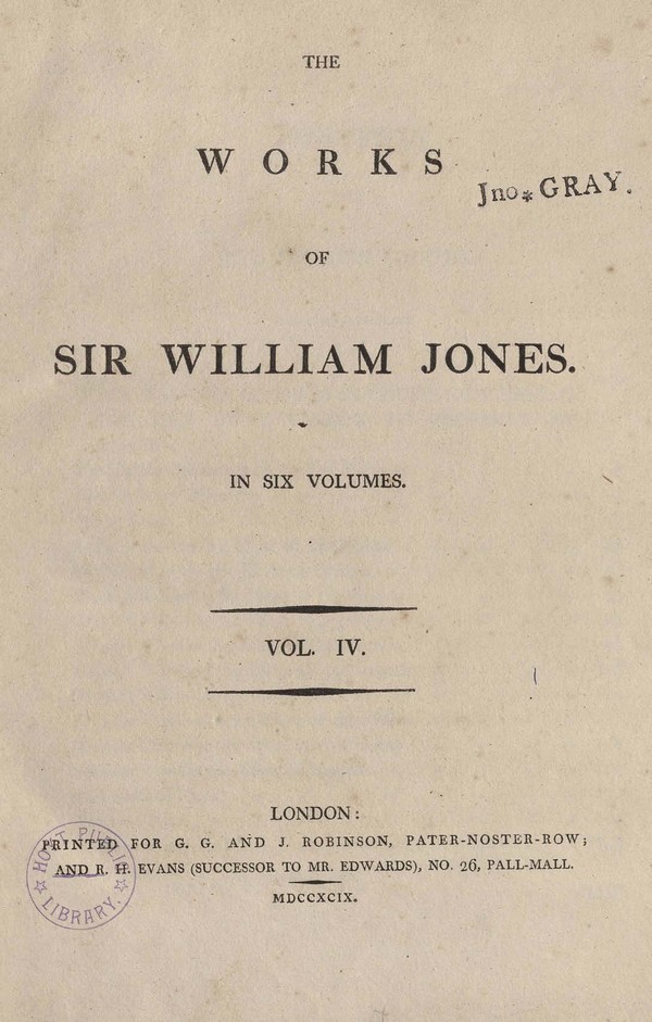 The works of William Jones. Vol. 4