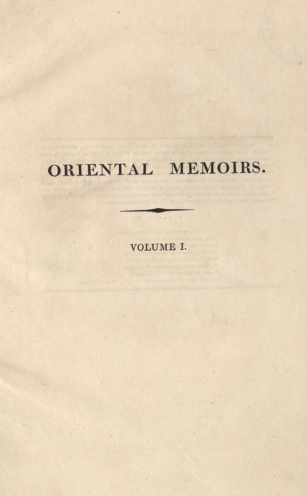 Oriental Memoirs: Selected and abridged from a series of familiar letters written during seventeen years residence in India-1