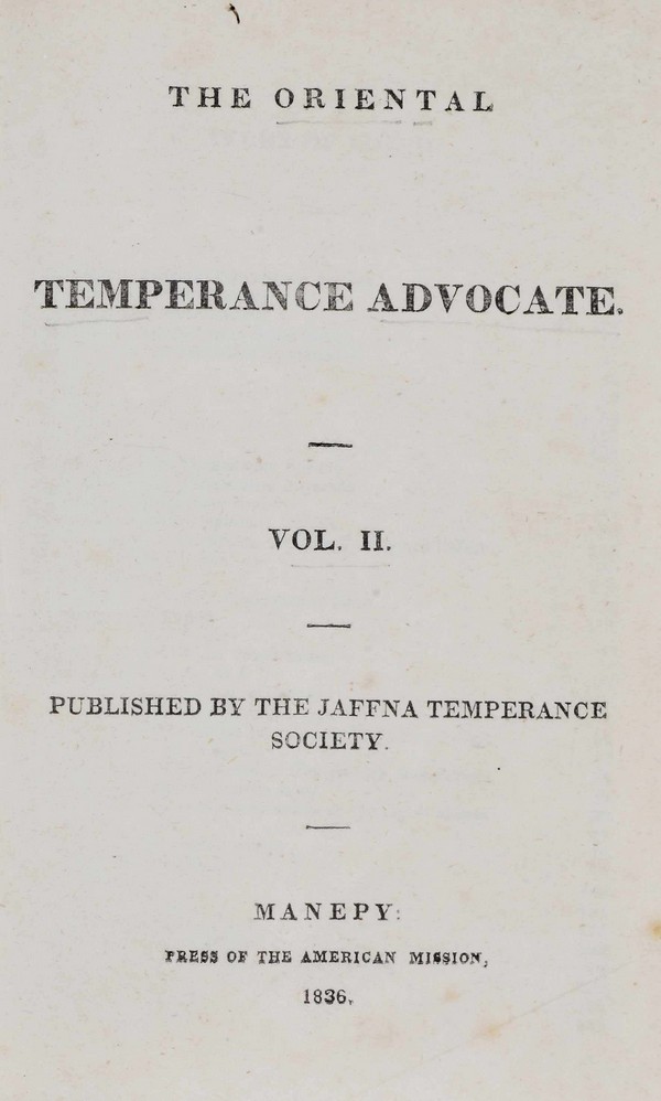 The Oriental Temperance Advocate. Vol. II