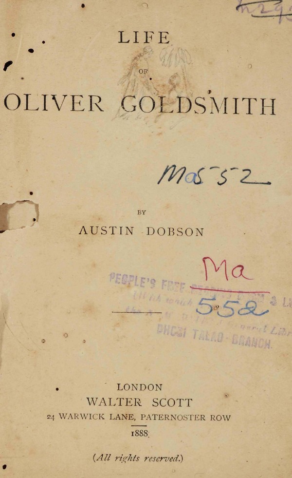 Life of Oliver Goldsmith