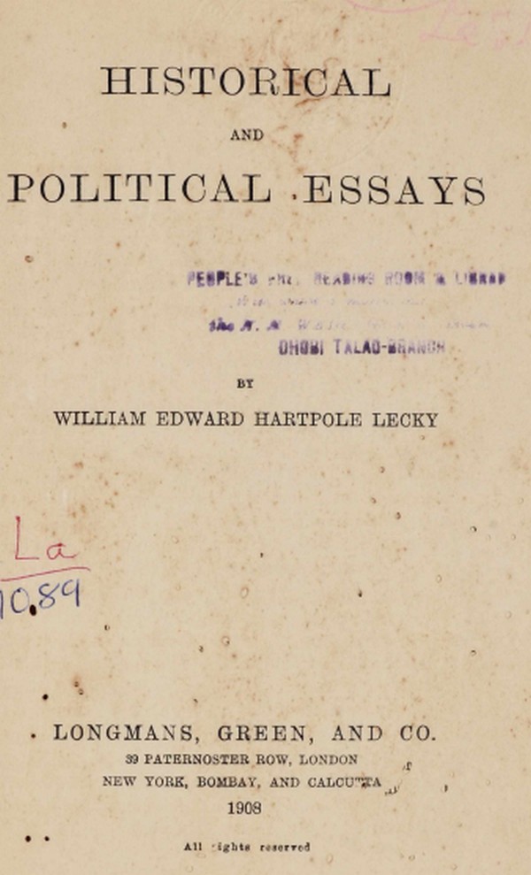 Historical and Political Essays
