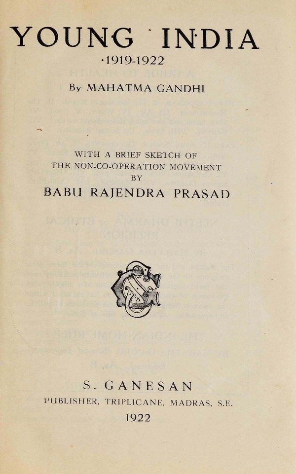Young India (1919-22) : With A Brief Sketch Of The Non-Co-Operation Movement By Rajendra Prasad