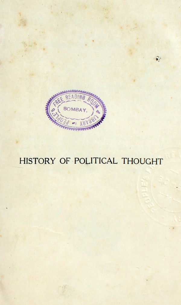 History of political thought from Rammohun to Dayananda (1821-84) vol. 1: Bengal #