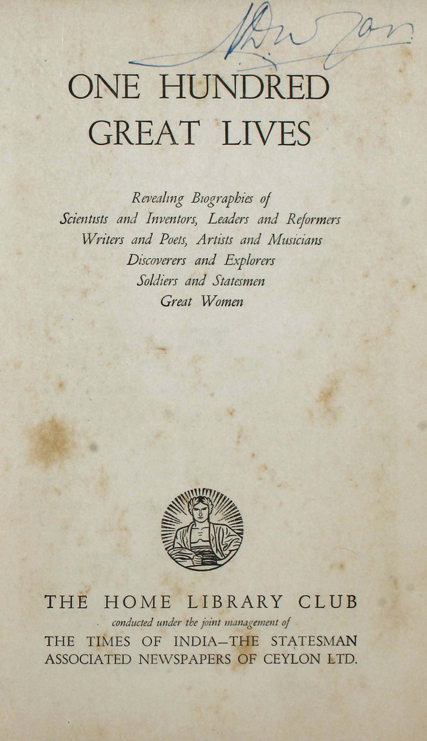 One hundred Great lives #