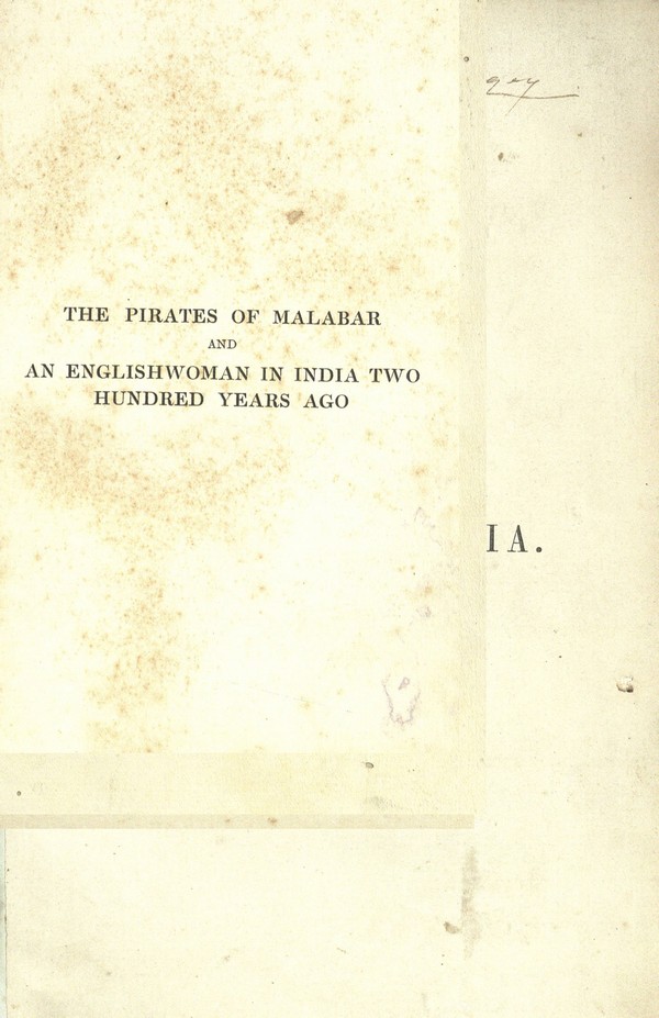 The Pirates of Malabar, and an Englishwoman in India Two Hundred Years Ago