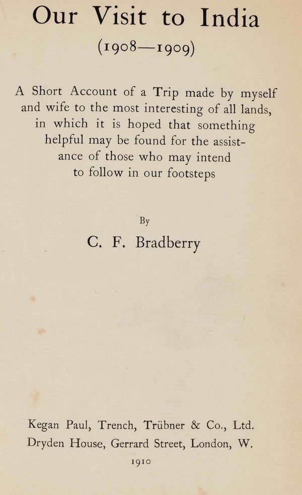 Our Visit to India ( 1908-1909)