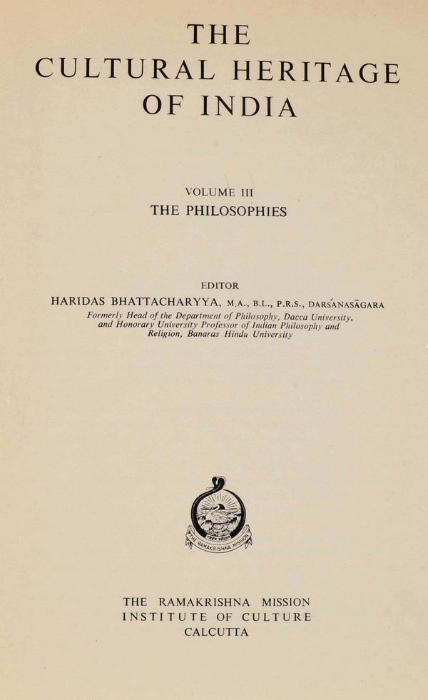 Cultural heritage of India. Vol. 3