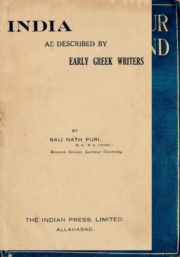 India As Described Early Greek Writers