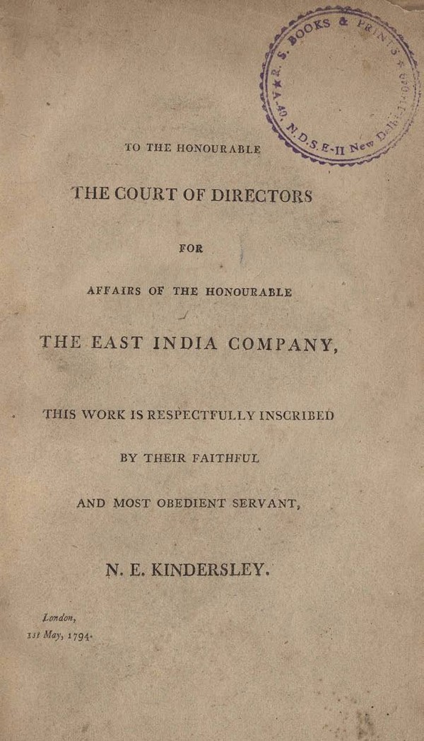 Court of Directories for affairs of the honourable East India Company