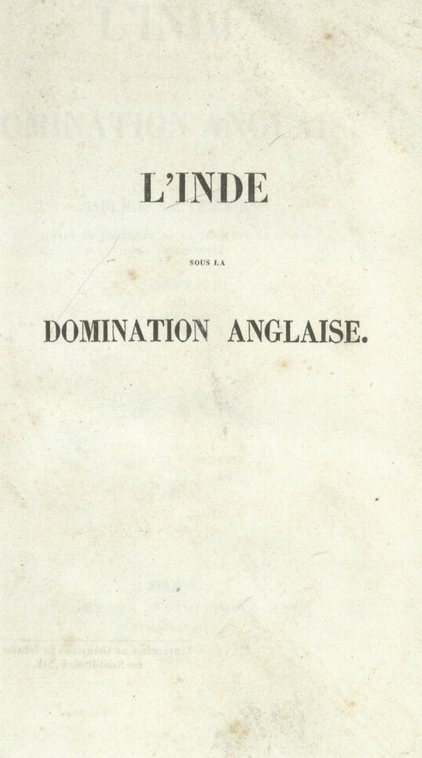L’Inde sous la domination anglaise