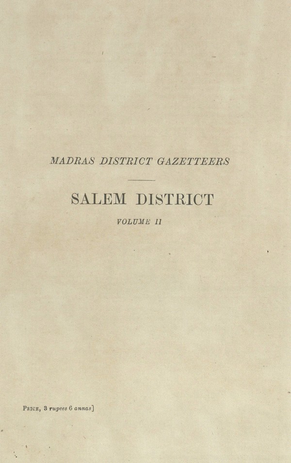 Madras District Gazetteers :Salem.Vol 2
