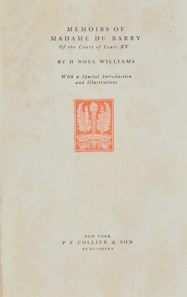 Memoirs of Madame Du Barry of the Court of Louis XV