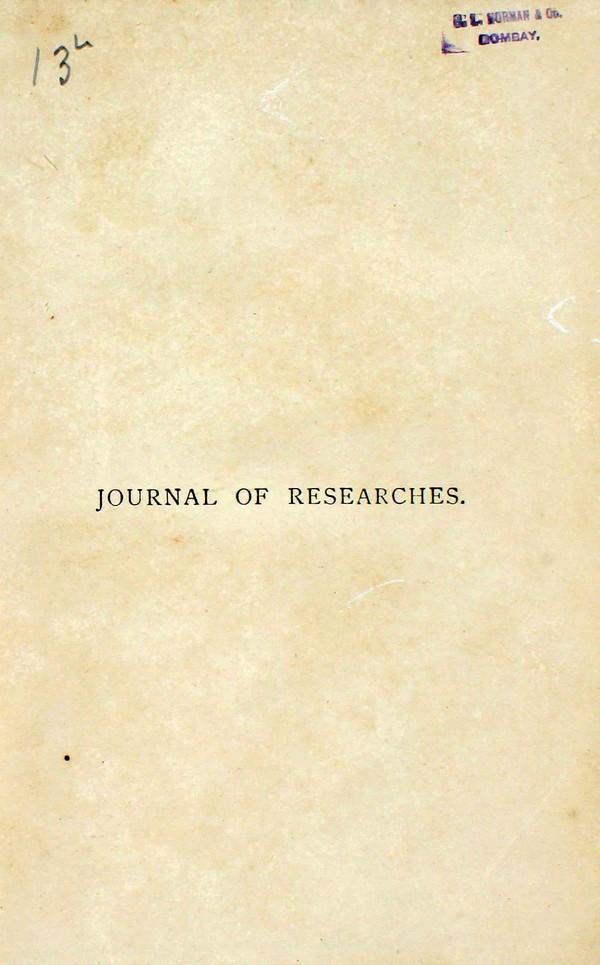 Journal of Researches in to the Natural History of Geology #