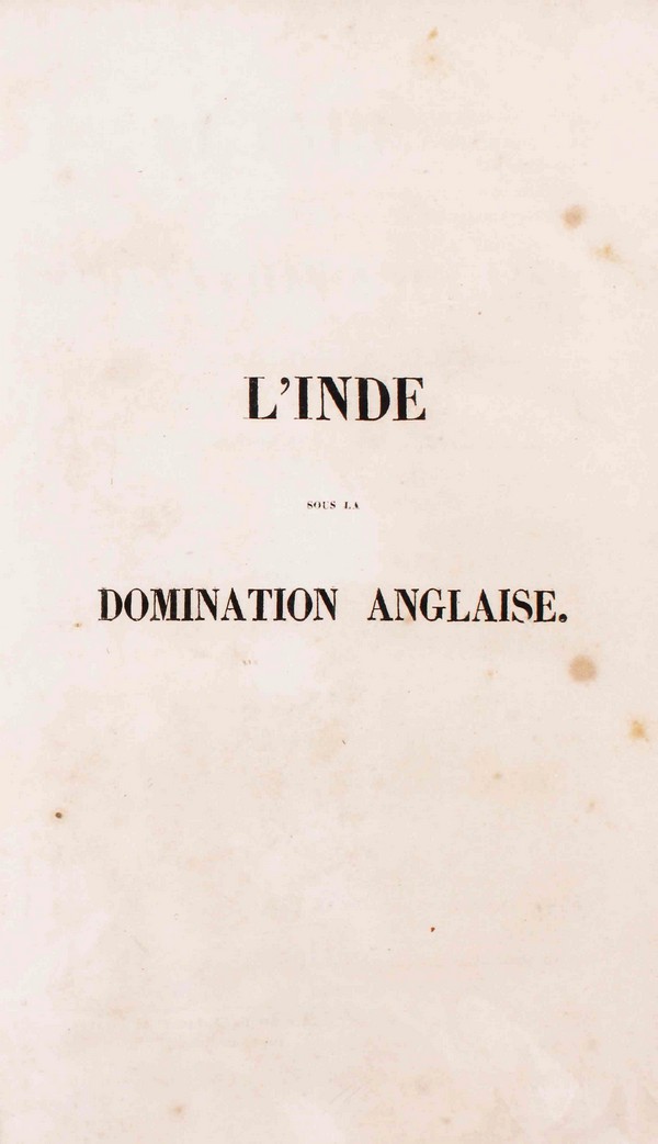 L’nde sous la Donoination Anlgaise #