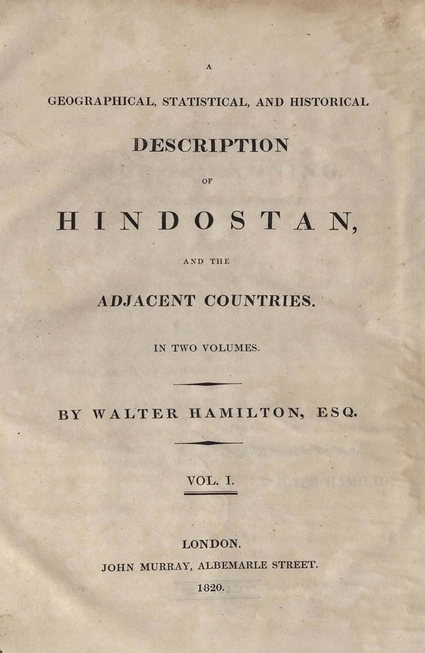 A Geographical, statistical, and historical description of Hindostan and the adjacent countries-Vol-1