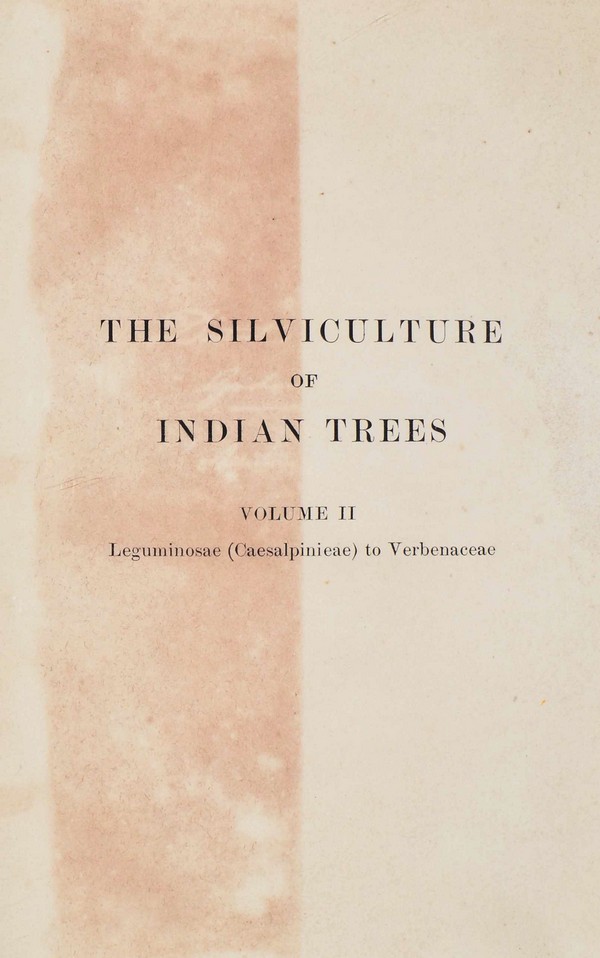 Silviculture of Indian trees