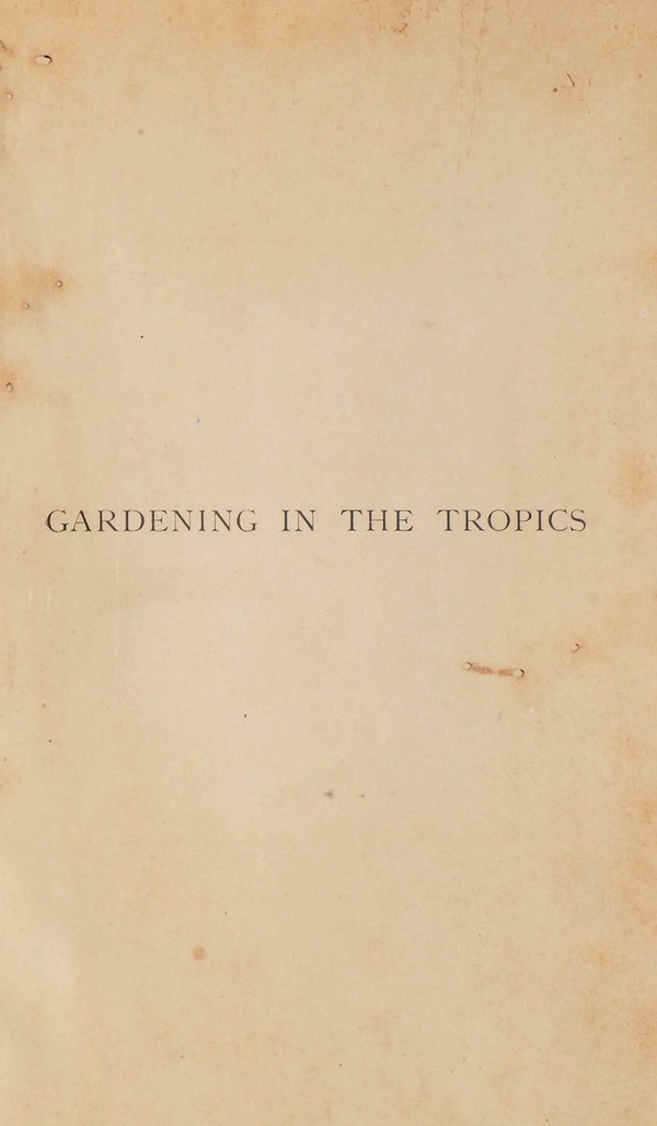 Gardening in the Tropics