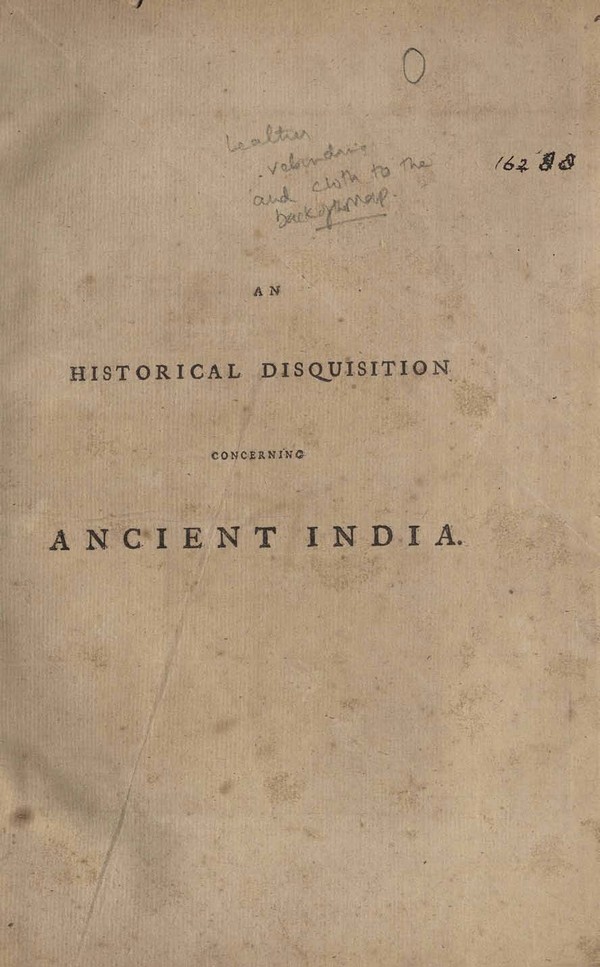 Historical disquisition Concerning Ancient India.