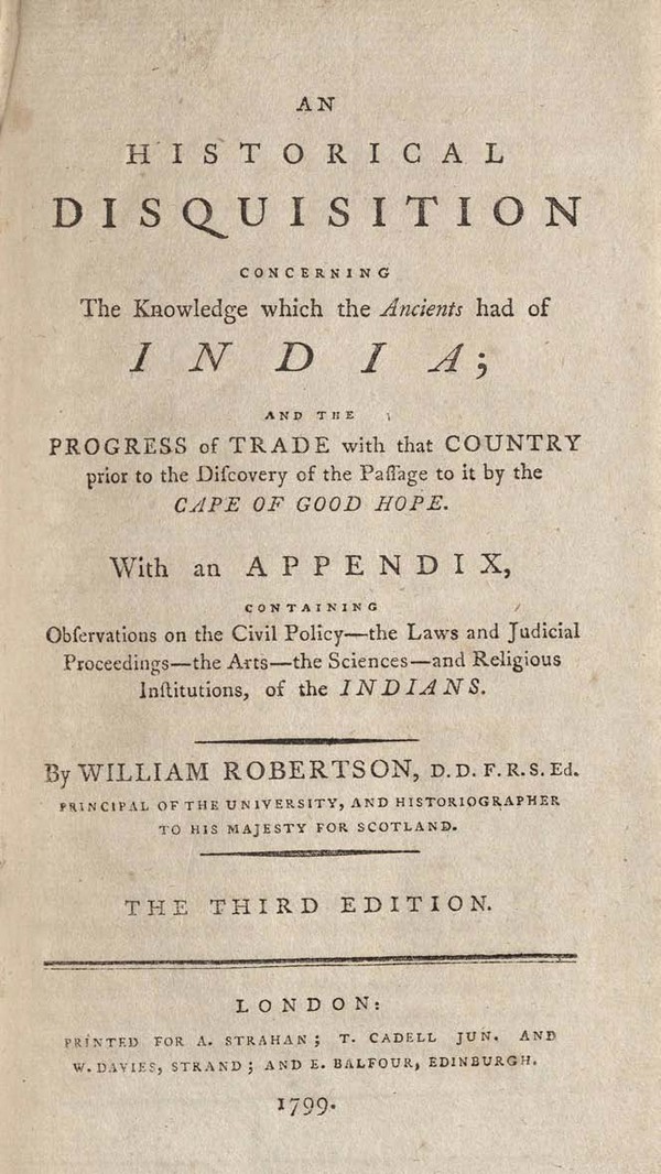 An Historical Disquisition Concerning The knowledge which the ancients had of India