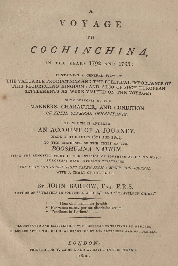 Voyage to Cochin and china in the years 1792-1793
