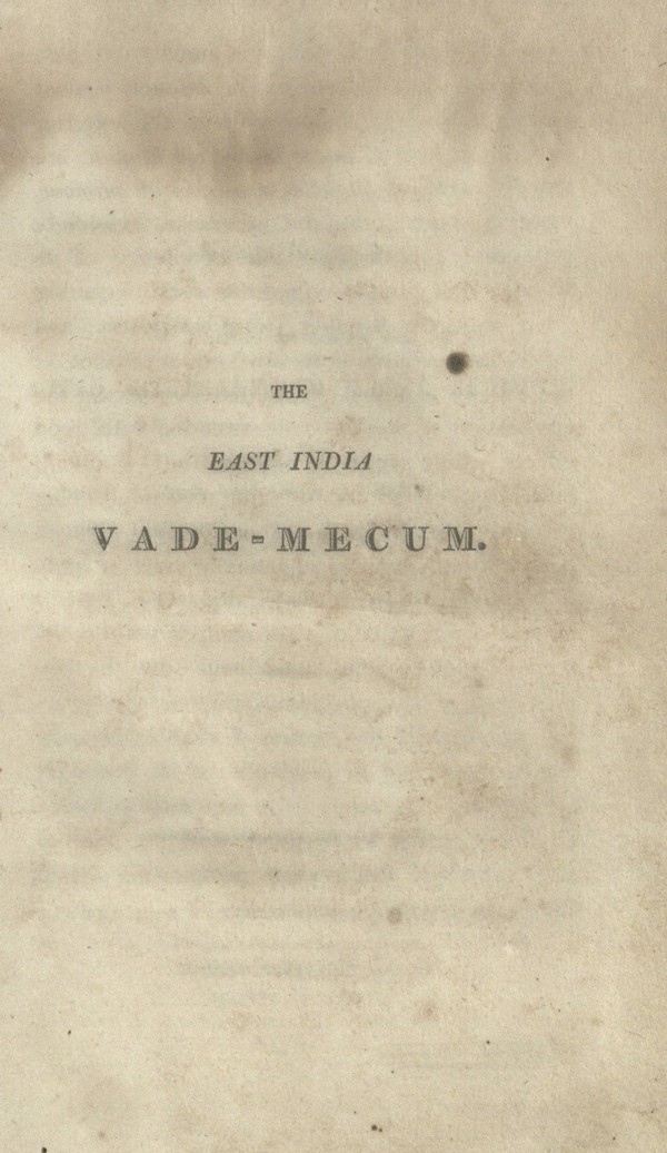 East India Vade- Mecum on Complete Guide-I