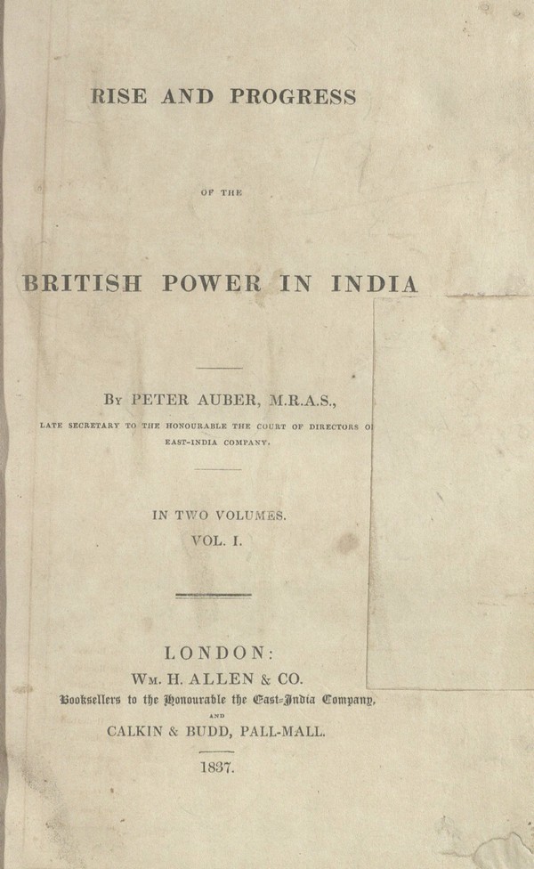 Rise & Progress of the British Power in India-I
