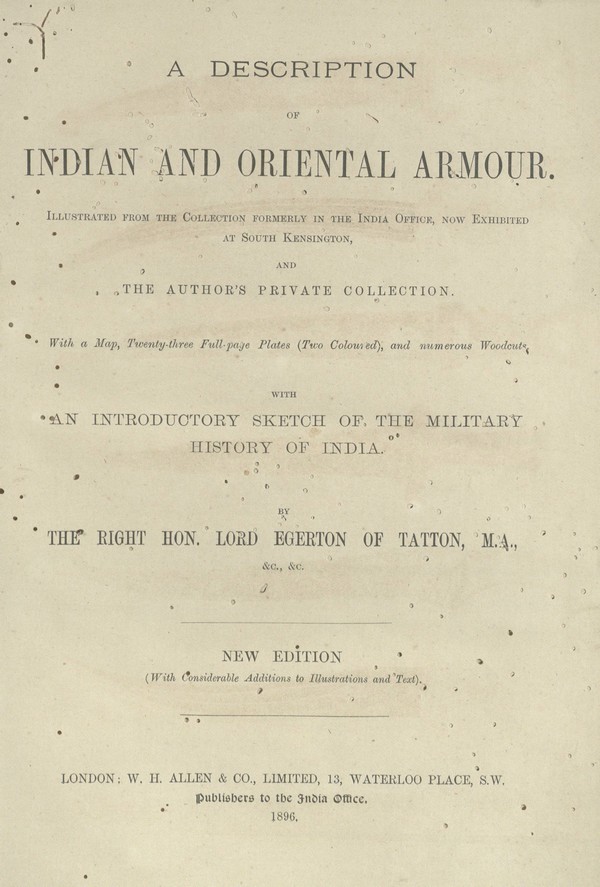 A Description of Indian and Oriental Armour