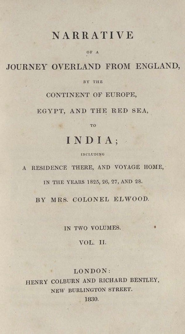 Narrative of a journey from England by the continent of Europe, Egypt and the Red Sea to India. Vol-002