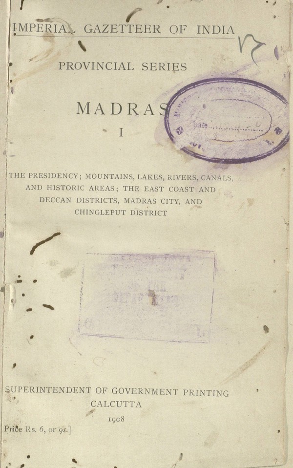Imperial Gazetteer of India, Madras-I