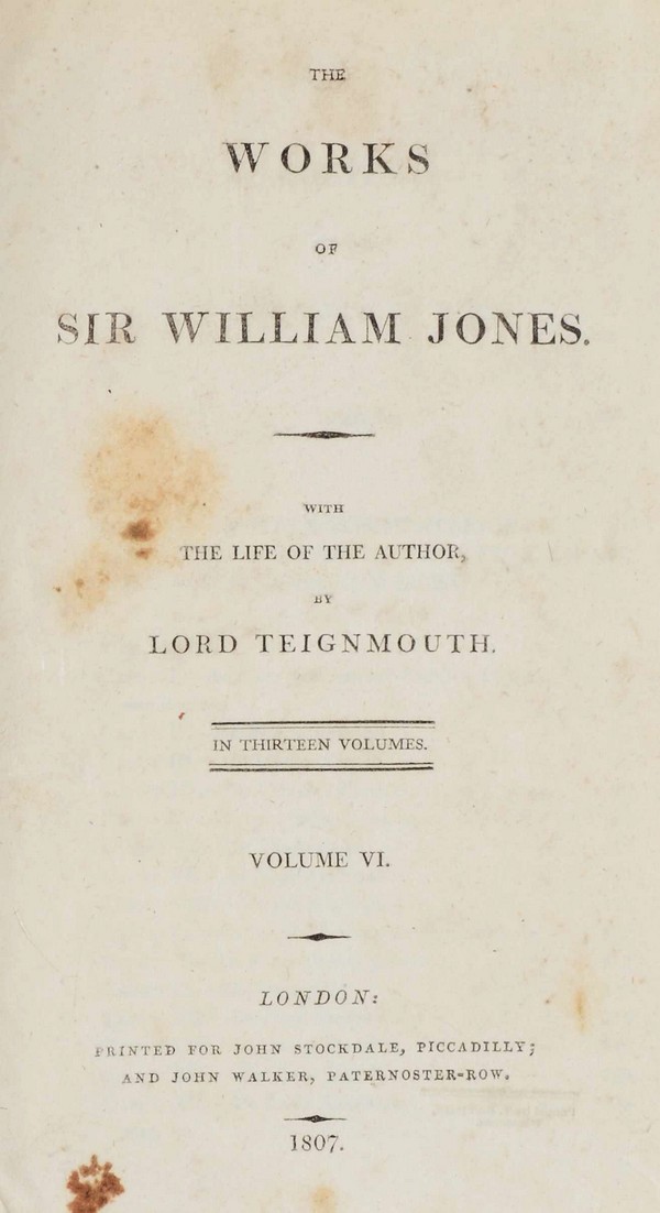 Works of Sir William Jones-VI
