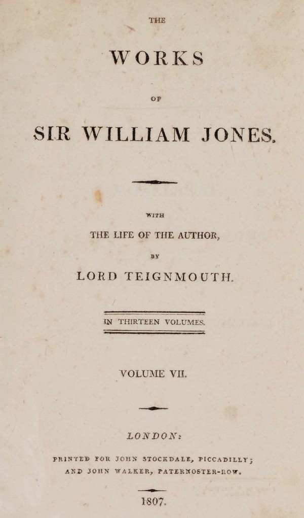 Works of Sir William Jones-VII