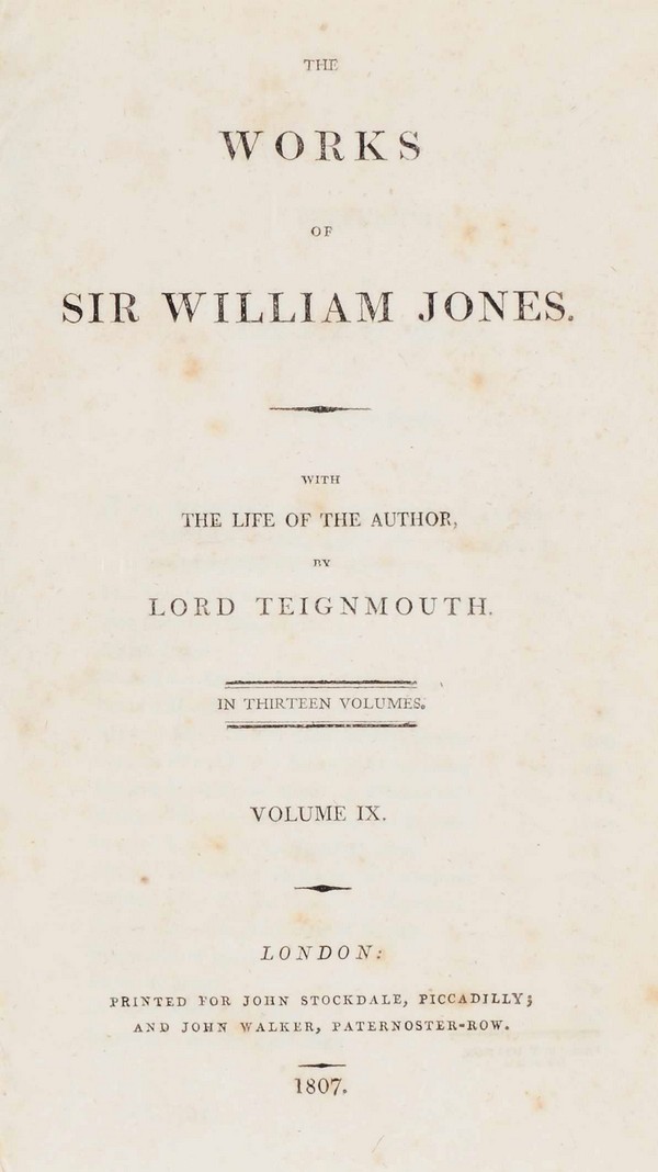 Works of Sir William Jones-IX