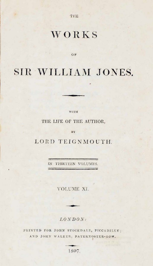 Works of Sir William Jones-XI