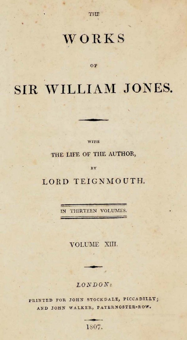 Works of Sir William Jones-XIII