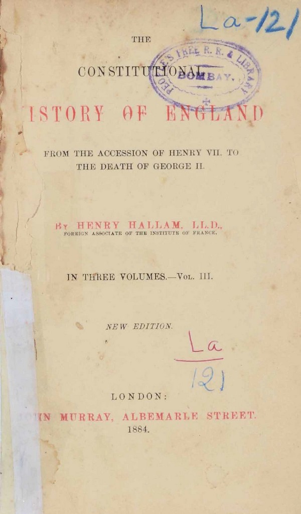 Constitutional History of England Vo. 3